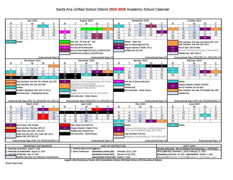 Academic Calendar